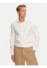 Calvin Klein Koszula K10K113528 Biały Slim Fit. Kolor: biały. Materiał: bawełna