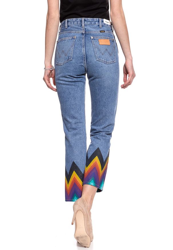 Wrangler - WRANGLER RETRO CROP STRAIGHT KABEL BLUE W27YER19K 112128213. Stan: podwyższony. Styl: retro