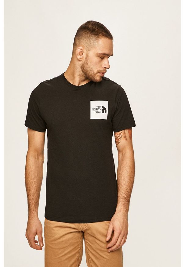The North Face - T-shirt. Okazja: na co dzień. Kolor: czarny. Materiał: materiał. Wzór: nadruk. Styl: casual