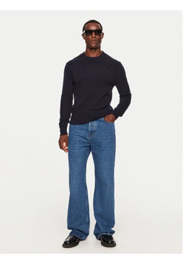 AMI PARIS Jeansy HTR450.DE0031 Granatowy Large Fit. Kolor: niebieski
