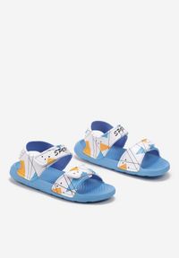 Born2be - Jasnoniebieskie Sandały na Rzepy z Geometrycznymi Wzorami Sarniema. Zapięcie: rzepy. Kolor: niebieski. Wzór: geometria. Styl: wakacyjny #3