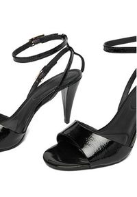 TOMMY HILFIGER - Tommy Hilfiger Sandały Th Elegant Patent Sandal FW0FW08961 Czarny. Kolor: czarny. Materiał: skóra #6