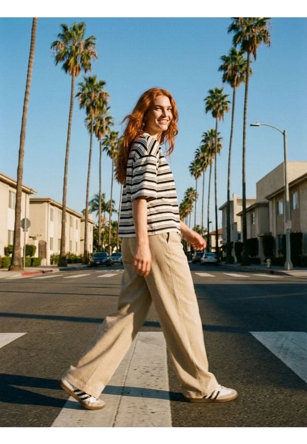 Sinsay - Bawełniana koszulka w paski - wielobarwny. Materiał: bawełna. Wzór: paski