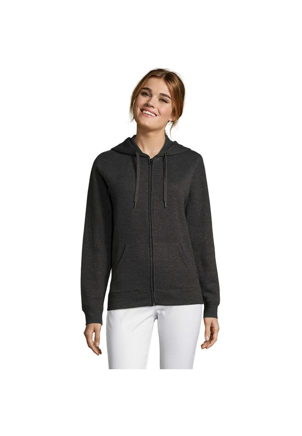 SOL'S - Damska Bluza Z Kapturem Seven Full Zip. Typ kołnierza: kaptur. Kolor: wielokolorowy, szary, brązowy