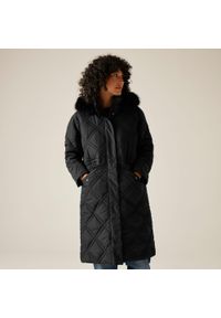 Regatta - Płaszcz damski zimowy ocieplany Freyla. Kolor: czarny. Materiał: puch. Sezon: zima. Sport: turystyka piesza #1
