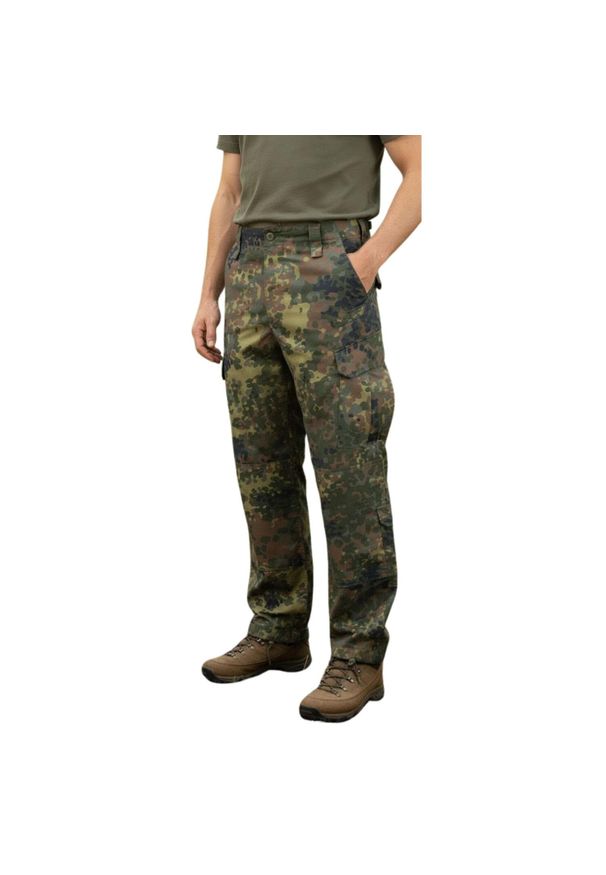 Spodnie turystyczne męskie Helikon-Tex CPU. Kolor: wielokolorowy, brązowy, zielony. Materiał: poliester, bawełna. Wzór: moro. Sezon: lato. Sport: turystyka piesza