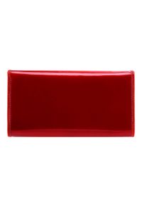 Wittchen - Damski portfel ze skóry lakierowany duży czerwony. Kolor: czerwony. Materiał: lakier, skóra. Wzór: aplikacja