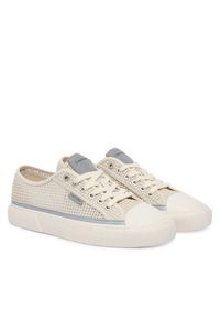 Calvin Klein Trampki Vulc Laceup Low Raffia HW0HW03082 Beżowy. Kolor: beżowy. Materiał: materiał #3