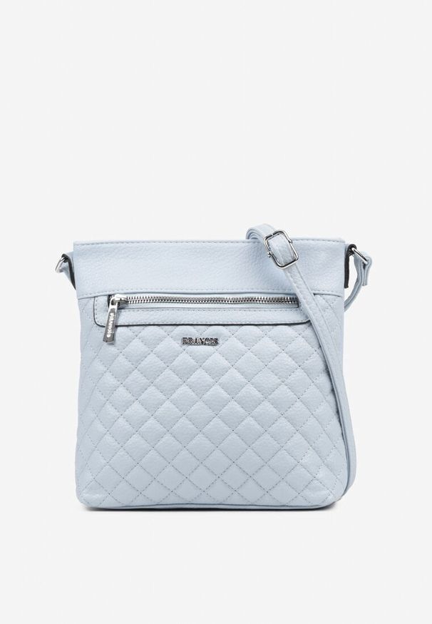 Born2be - Niebieska Pikowana Torebka Listonoszka z Suwakiem Silendrea. Kolor: niebieski. Materiał: pikowane. Styl: biznesowy, klasyczny, elegancki, casual