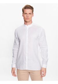 Hugo Koszula 50490740 Biały Slim Fit. Kolor: biały. Materiał: len #1