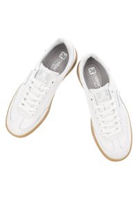 Białe Sneakersy Rieker Modne Płaskie Obuwie Damskie. Okazja: na co dzień. Zapięcie: sznurówki. Kolor: biały. Materiał: guma, skóra. Szerokość cholewki: normalna #3