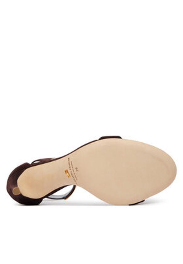 Elisabetta Franchi Sandały SA-91L-62E2-V600 Brązowy ciemny. Kolor: brązowy. Materiał: skóra, zamsz