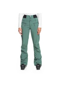 Roxy - Spodnie snowboardowe damskie ROXY Rising High. Kolor: zielony. Sezon: zima. Sport: snowboard