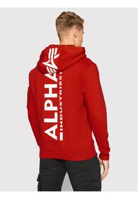 Alpha Industries Bluza Back Print 178318 Czerwony Regular Fit. Kolor: czerwony. Materiał: bawełna. Wzór: nadruk