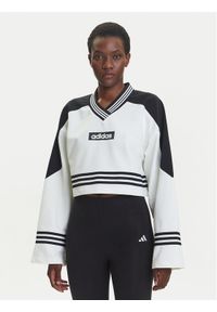 Adidas - adidas Bluza Blocking JX7597 Biały Loose Fit. Kolor: biały. Materiał: bawełna