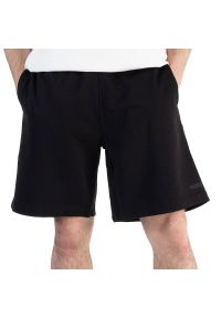 Spodenki męskie Prosto Sweat Shorts Myst KL251MPAN6023 - czarne. Kolor: czarny. Materiał: dresówka, bawełna. Wzór: aplikacja