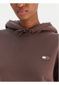 Tommy Jeans Bluza Badge DW0DW19414 Brązowy Boxy Fit. Kolor: brązowy. Materiał: bawełna #2
