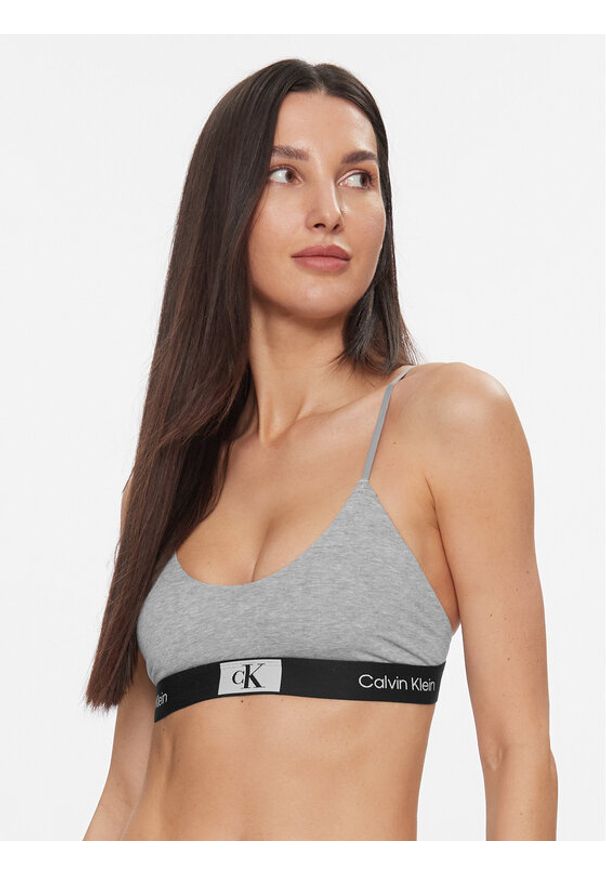 Calvin Klein Underwear Biustonosz top 000QF7216E Szary. Kolor: szary. Materiał: bawełna