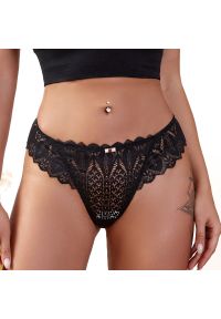 Intica - Stringi koronkowe bezszwowe dopasowane do ciała Dehlia. Kolor: czerwony. Materiał: koronka. Wzór: koronka #3