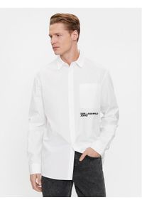 Karl Lagerfeld Jeans Koszula 240D1601 Biały Slim Fit. Kolor: biały. Materiał: bawełna