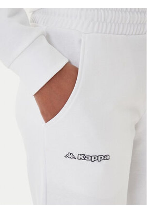 Kappa Spodnie dresowe Festa 331M34W Biały Regular Fit. Kolor: biały. Materiał: bawełna