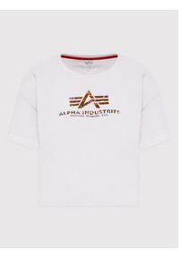 Alpha Industries T-Shirt Basic Print 116050HP Biały Relaxed Fit. Kolor: biały. Materiał: bawełna. Wzór: nadruk