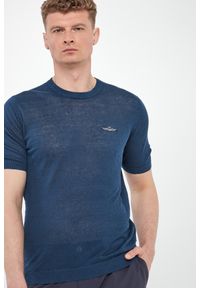 Aeronautica Militare - Sweter męski lniany z krótkim rękawem AERONAUTICA MILITARE. Materiał: len. Długość rękawa: krótki rękaw. Długość: krótkie #4