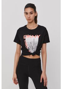 DKNY - Dkny T-shirt damski kolor czarny. Okazja: na co dzień. Kolor: czarny. Wzór: nadruk. Styl: casual