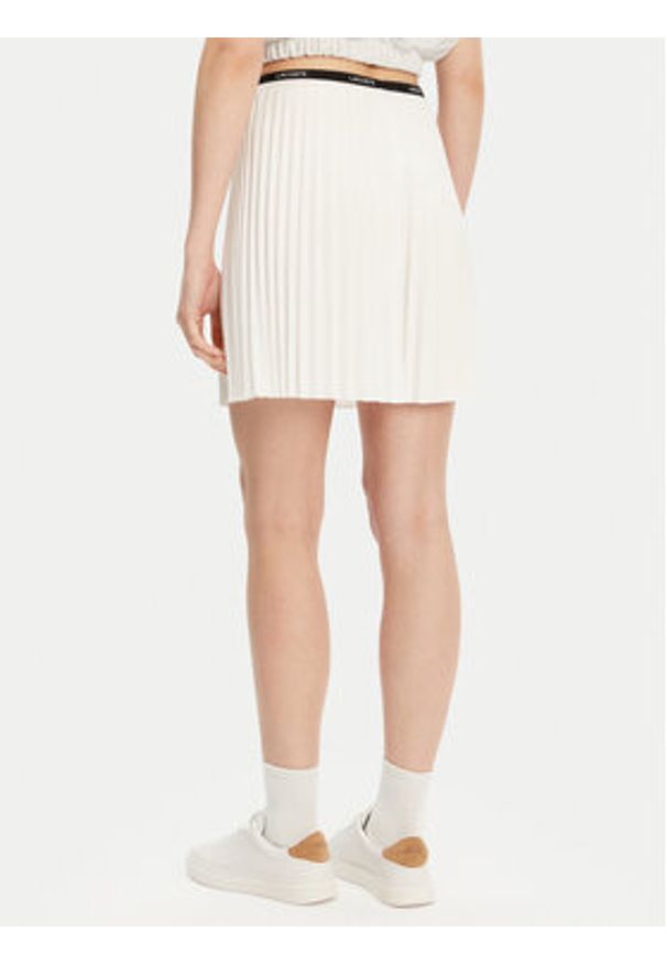 Lacoste Spódnica plisowana JF1403 Écru Regular Fit. Materiał: syntetyk
