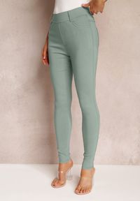 Renee - Zielone Spodnie Skinny z Talią High Waist Malga. Stan: podwyższony. Kolor: zielony. Długość: długie #3