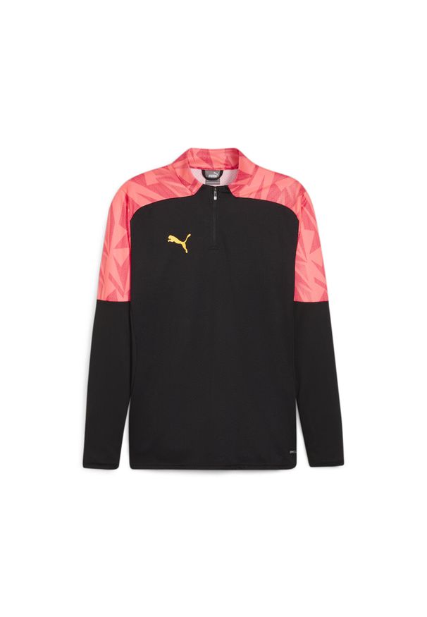 Puma - Męska bluza piłkarska z zamkiem 1/4 indFINAL Forever Faster PUMA. Kolor: wielokolorowy, czarny, różowy. Sport: piłka nożna