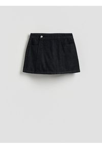 Reserved - Jeansowe spódnico-szorty - szary. Kolor: szary. Materiał: jeans