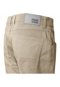 Lekkie, Bawełniane Spodnie - Wiosna, Lato - Pako Jeans - Beżowe. Kolor: brązowy, beżowy, wielokolorowy. Materiał: elastan, bawełna. Sezon: wiosna, lato #4