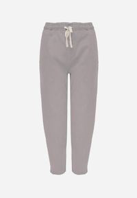 Renee - Szare Jeansy z Bawełny Mom Fit HIgh Waist z Wiązaniem w Pasie Origonia. Okazja: na co dzień. Stan: podwyższony. Kolor: szary. Styl: casual, vintage #6