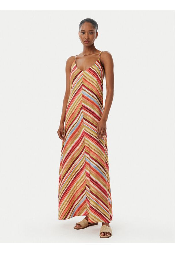 Vero Moda Sukienka letnia Ellie 10345251 Pomarańczowy Regular Fit. Kolor: pomarańczowy. Materiał: wiskoza. Sezon: lato