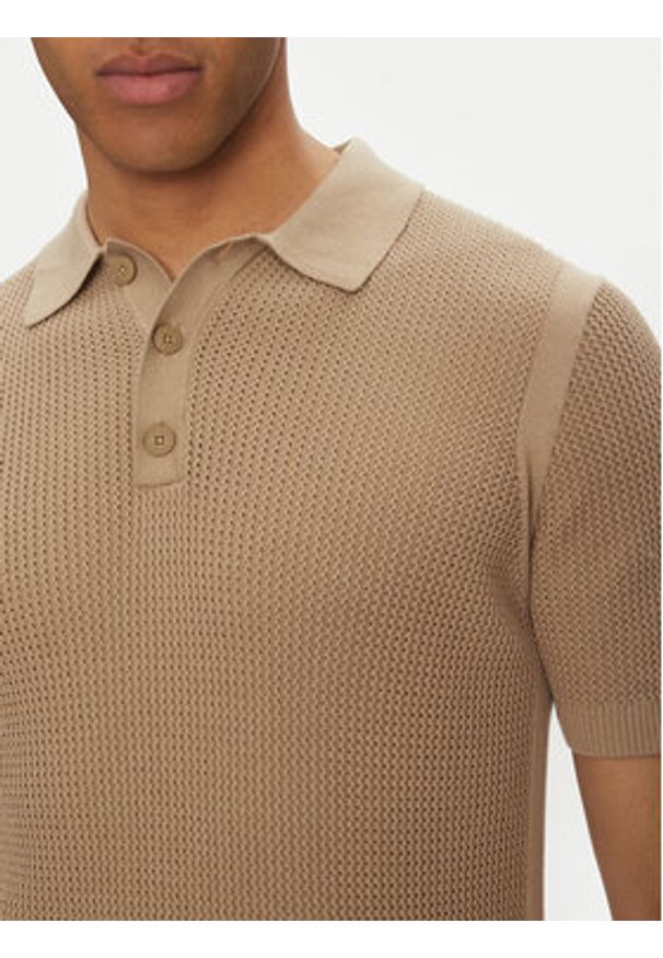 JOOP! Jeans Polo 15 JJK-08Vicono 30045448 Beżowy Modern Fit. Typ kołnierza: polo. Kolor: beżowy. Materiał: bawełna