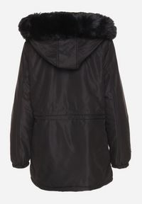 Born2be - Czarna Dwustronna Kurtka Parka z Odpinanym Kapturem i Futrzaną Podszewką Zinnalea. Okazja: na spacer. Kolor: czarny. Materiał: futro. Wzór: gładki. Styl: elegancki #3