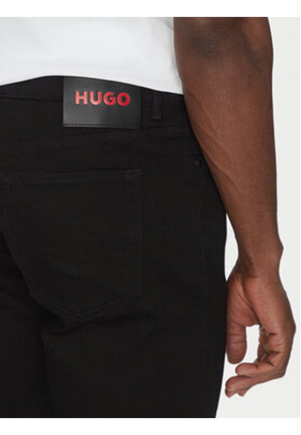 Hugo - HUGO Szorty jeansowe 50537718 Czarny Regular Fit. Kolor: czarny. Materiał: bawełna