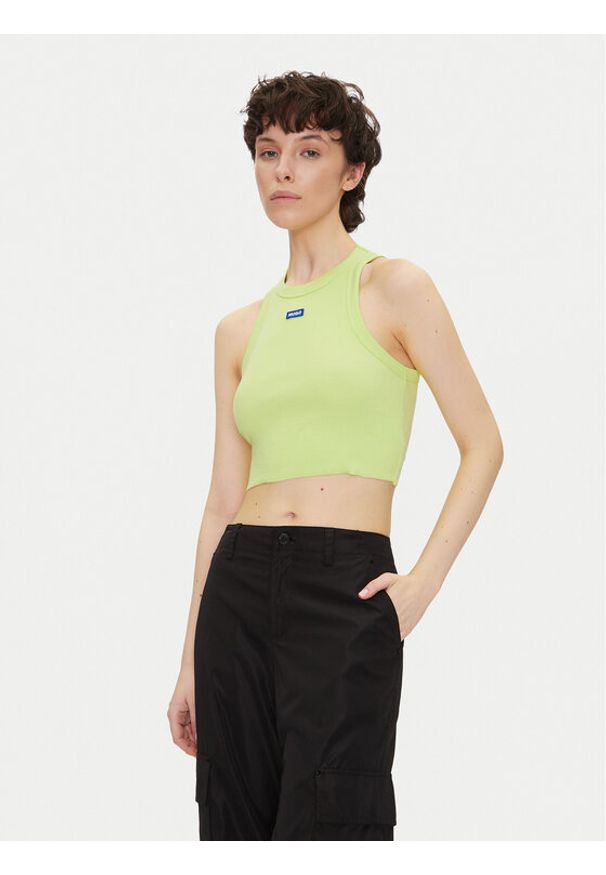 Hugo - HUGO Top Baby Tank_B 50511450 Zielony Slim Fit. Kolor: zielony. Materiał: bawełna