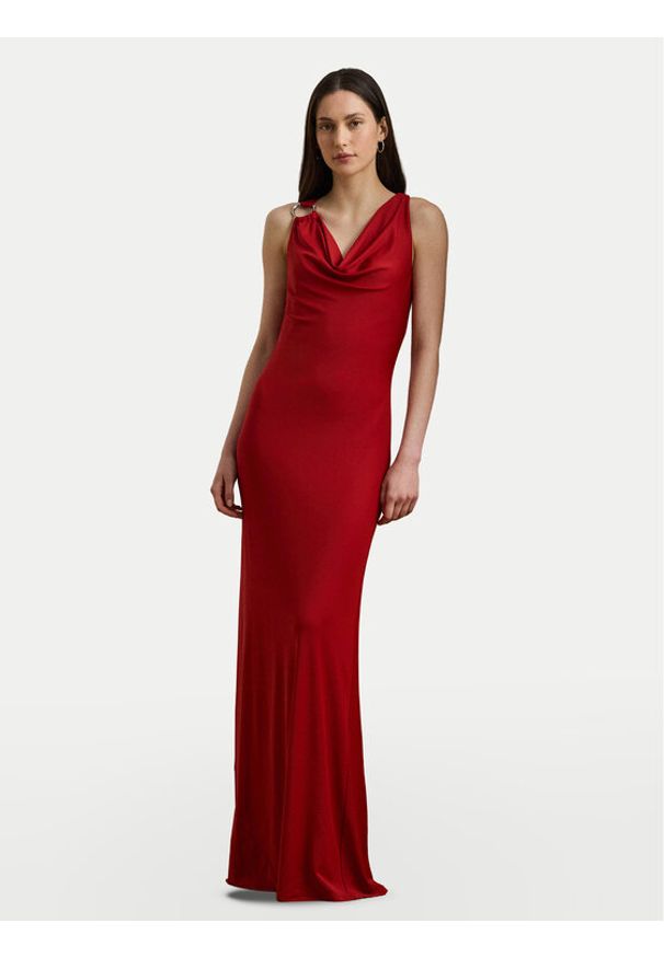 Lauren Ralph Lauren - LAUREN RALPH LAUREN Sukienka wieczorowa 253971057002 Czerwony Slim Fit. Kolor: czerwony. Materiał: syntetyk. Styl: wizytowy