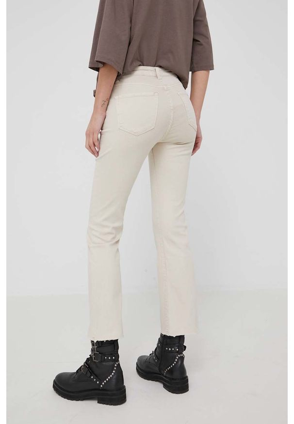 Answear Lab jeansy damskie kolor beżowy medium waist. Kolor: beżowy. Styl: wakacyjny