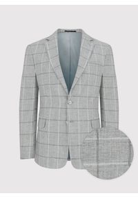 Pako Lorente - PAKO LORENTE – Jasnoszara marynarka męska w kratkę. Okazja: na co dzień. Kolor: szary. Wzór: kratka. Styl: sportowy, casual, elegancki #5
