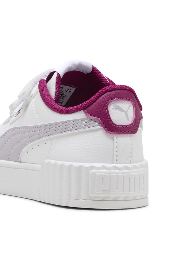 Puma - Dziecięce sneakersy Carina 3.0 PUMA White Lilac Crush Purple. Okazja: na plażę, na uczelnię. Kolor: fioletowy, biały, wielokolorowy. Sezon: lato. Sport: tenis, joga i pilates