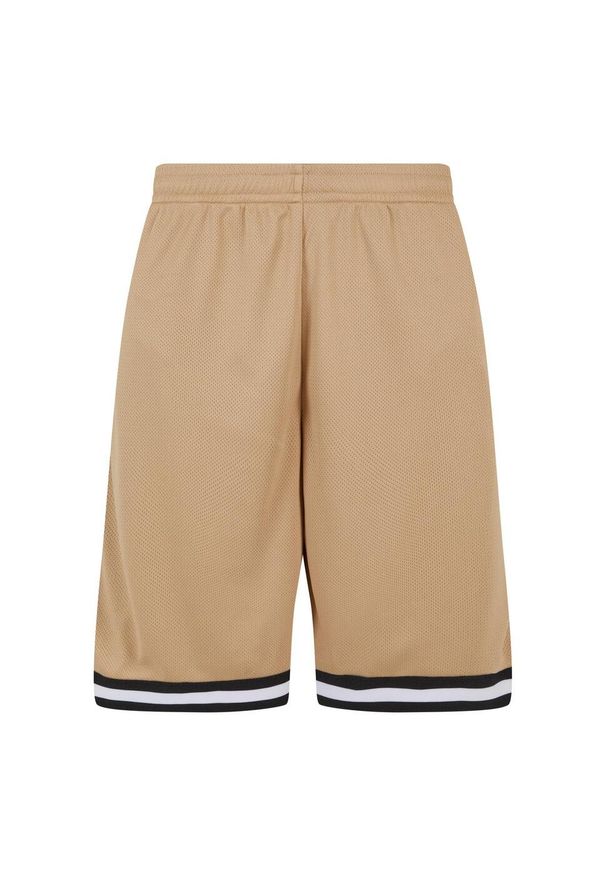 Urban Classics - Shorty Męskie Siatka Paski. Kolor: czarny, biały, wielokolorowy, beżowy. Wzór: paski. Sport: turystyka piesza