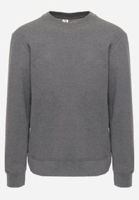 Born2be - Ciemnoszara Bluza o Klasycznym Kroju z Bawełną Merinne. Okazja: na co dzień. Kolor: szary. Materiał: bawełna. Styl: klasyczny #5