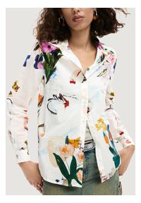 Desigual Koszula Mila 26SWCW21 Biały Regular Fit. Kolor: biały. Materiał: bawełna #1
