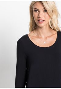 bonprix - Długi shirt z długim rękawem, dwuwarstwowy. Kolor: czarny. Materiał: materiał. Długość rękawa: długi rękaw. Długość: długie #2