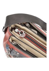 Pomarańczowa Oryginalna Listonoszka Damska Anekke Seria Alma. Kolor: pomarańczowy. Wzór: aplikacja. Dodatki: z breloczkiem. Materiał: zdobione. Styl: elegancki, casual. Rodzaj torebki: na ramię #2