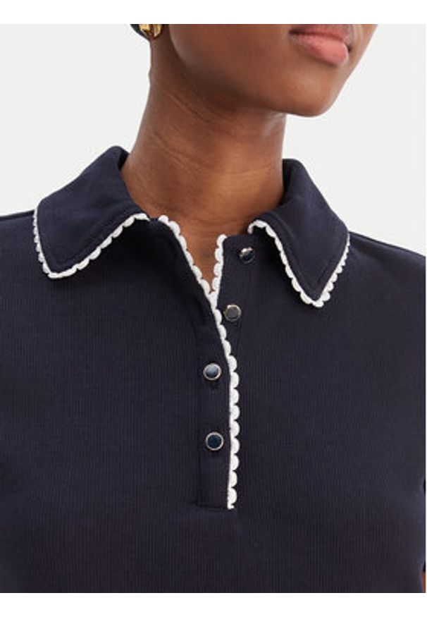 Morgan Polo 261-DLOLI Granatowy Slim Fit. Typ kołnierza: polo. Kolor: niebieski. Materiał: bawełna