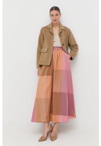 MAX&Co. spódnica kolor różowy maxi rozkloszowana. Stan: podwyższony. Kolor: różowy. Materiał: tkanina #2